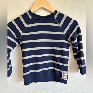 GAP Blue and Gray Striped Sweater Crew Neck
